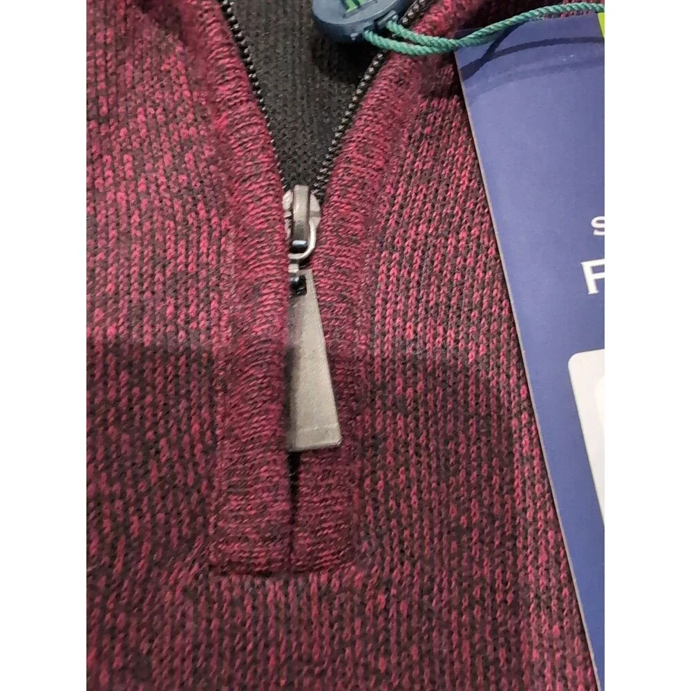 STUDIO FERERA MEN'S 1/4 ZIP BURGUNDY LONG SLEEVE PULLOVER SWEATERS SZ XXL  NWT